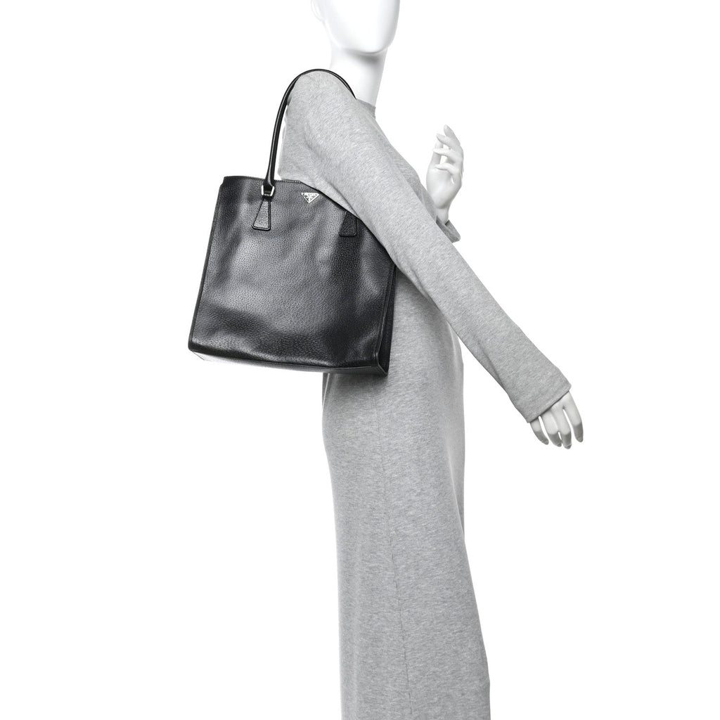 Prada Cinghiale Triangle Tote Black