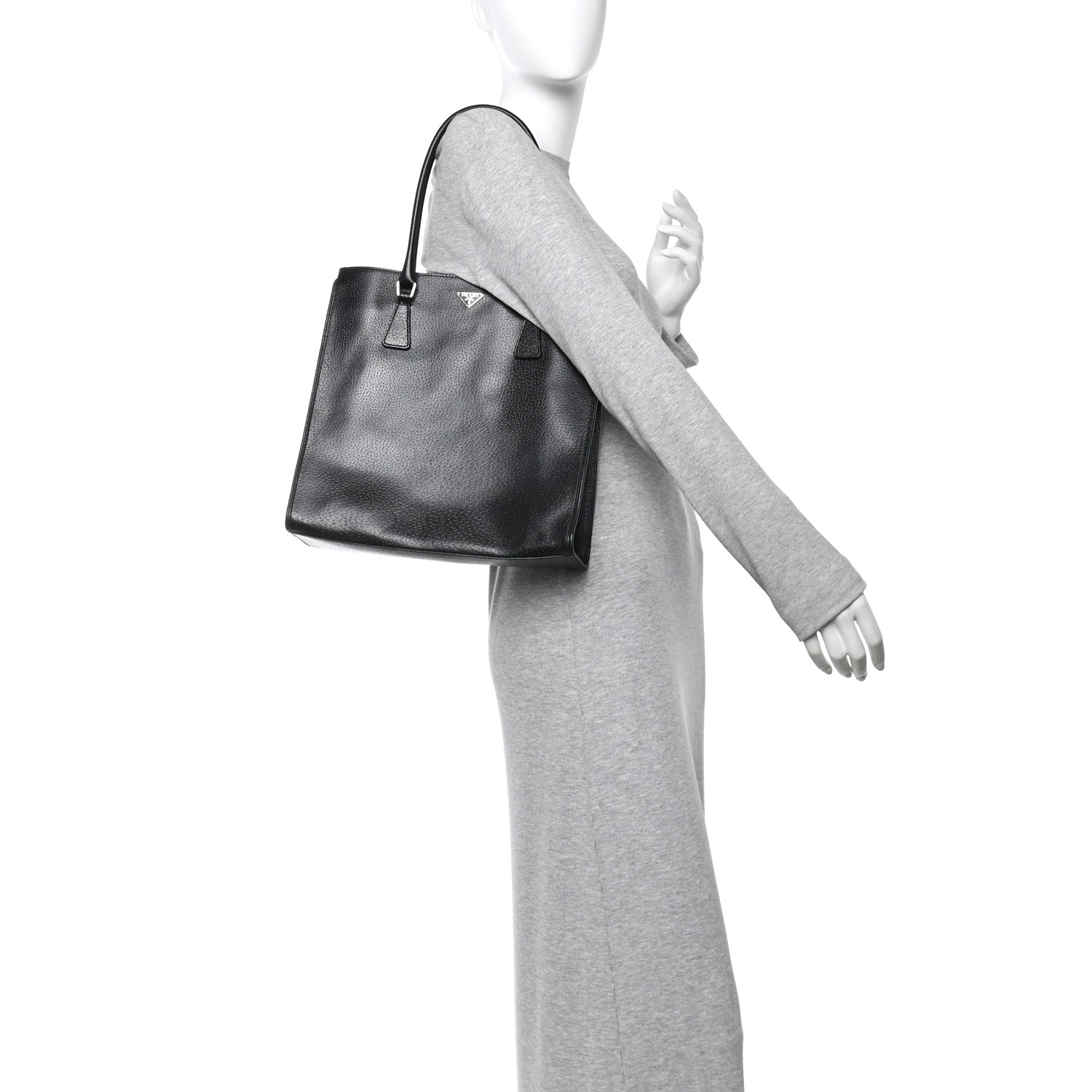 Prada Cinghiale Triangle Tote Black