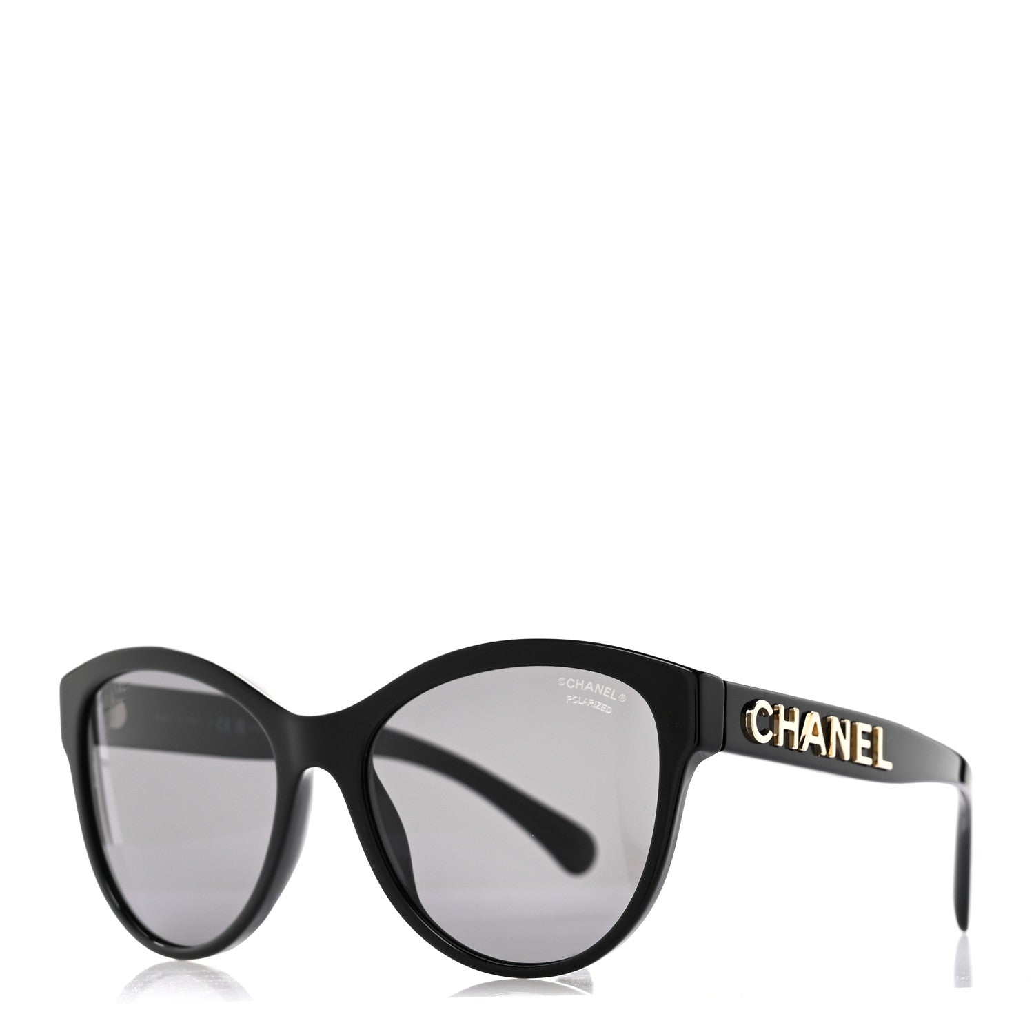 Acetate Pantos Logo Polarized Sunglasses 5458 Black
