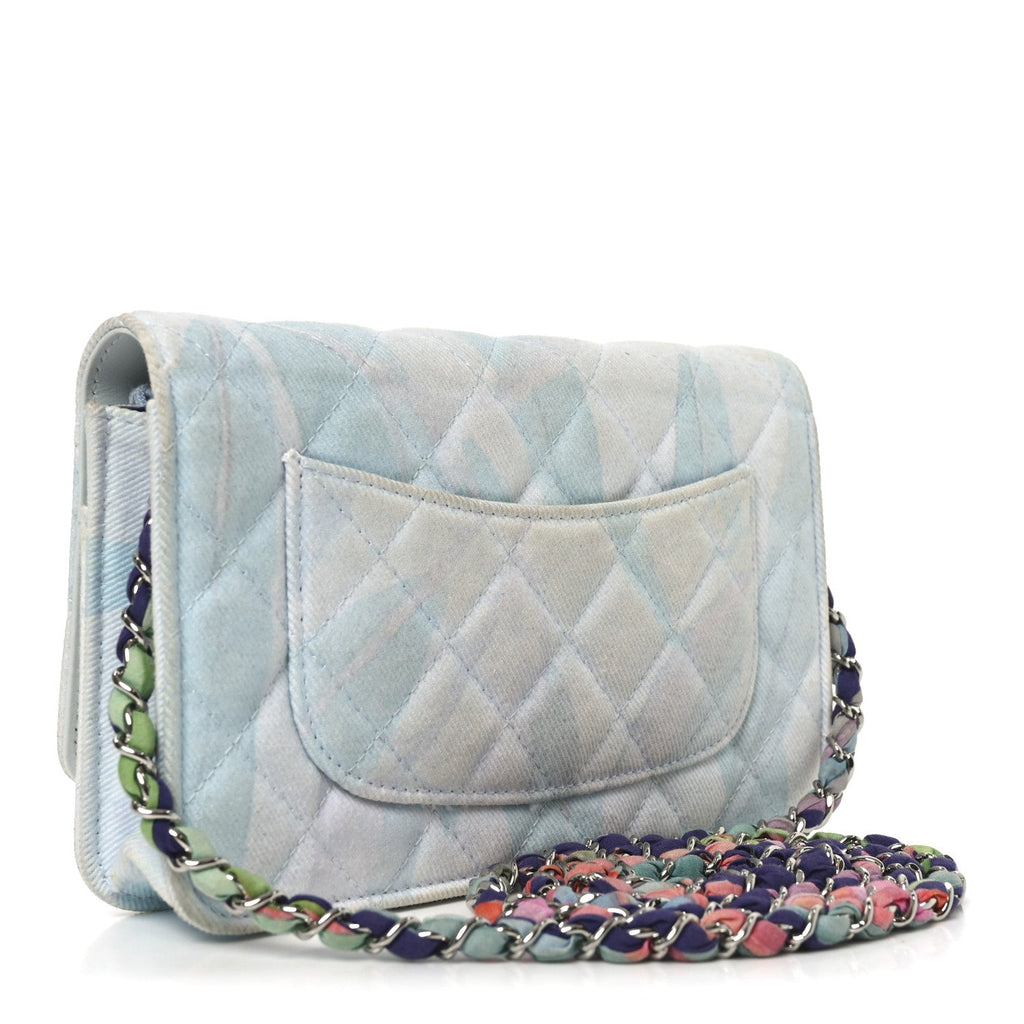 Chanel Canvas Quilted Jungle Jeans Wallet on Chain WOC Multicolor