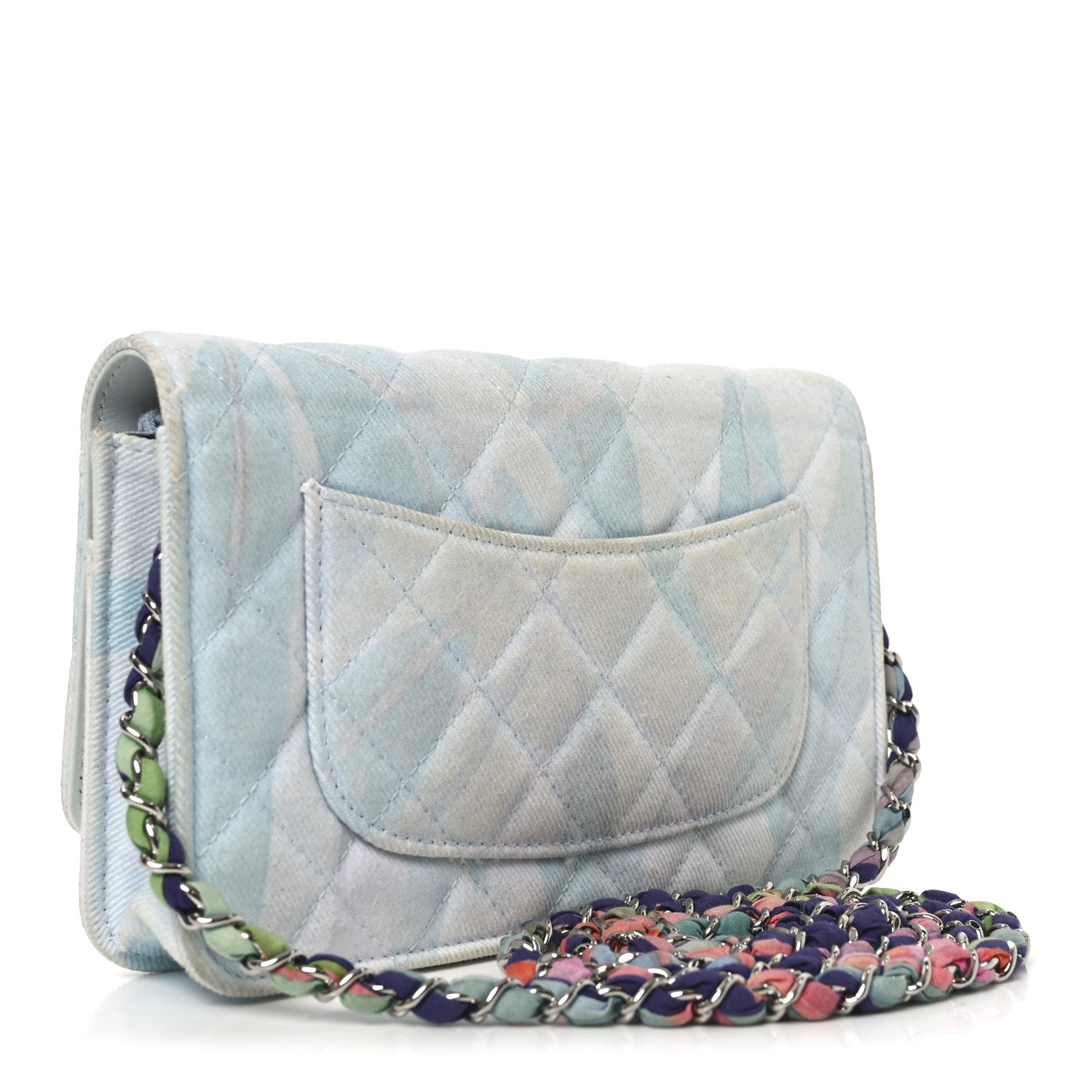 Chanel Canvas Quilted Jungle Jeans Wallet on Chain WOC Multicolor