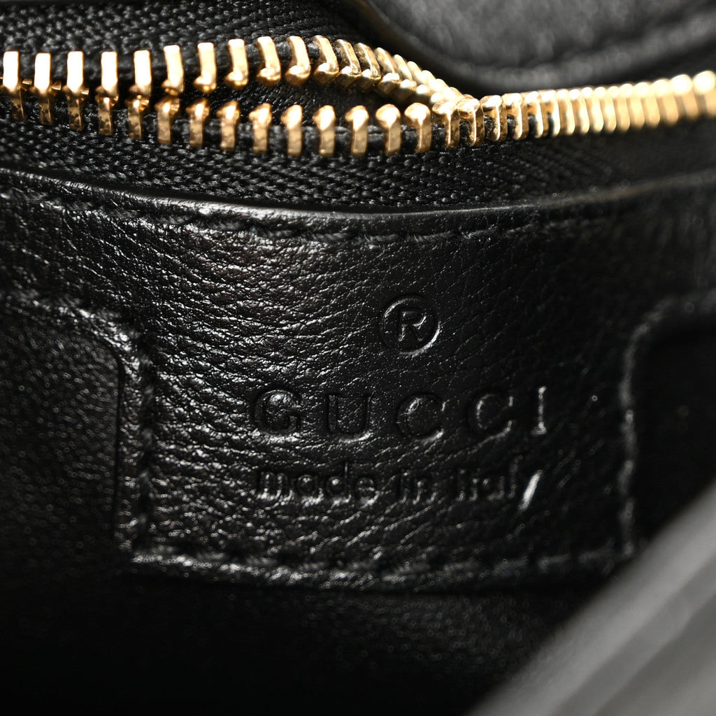 Gucci Roxy Calfskin Blondie Chain Shoulder Flap Bag Black