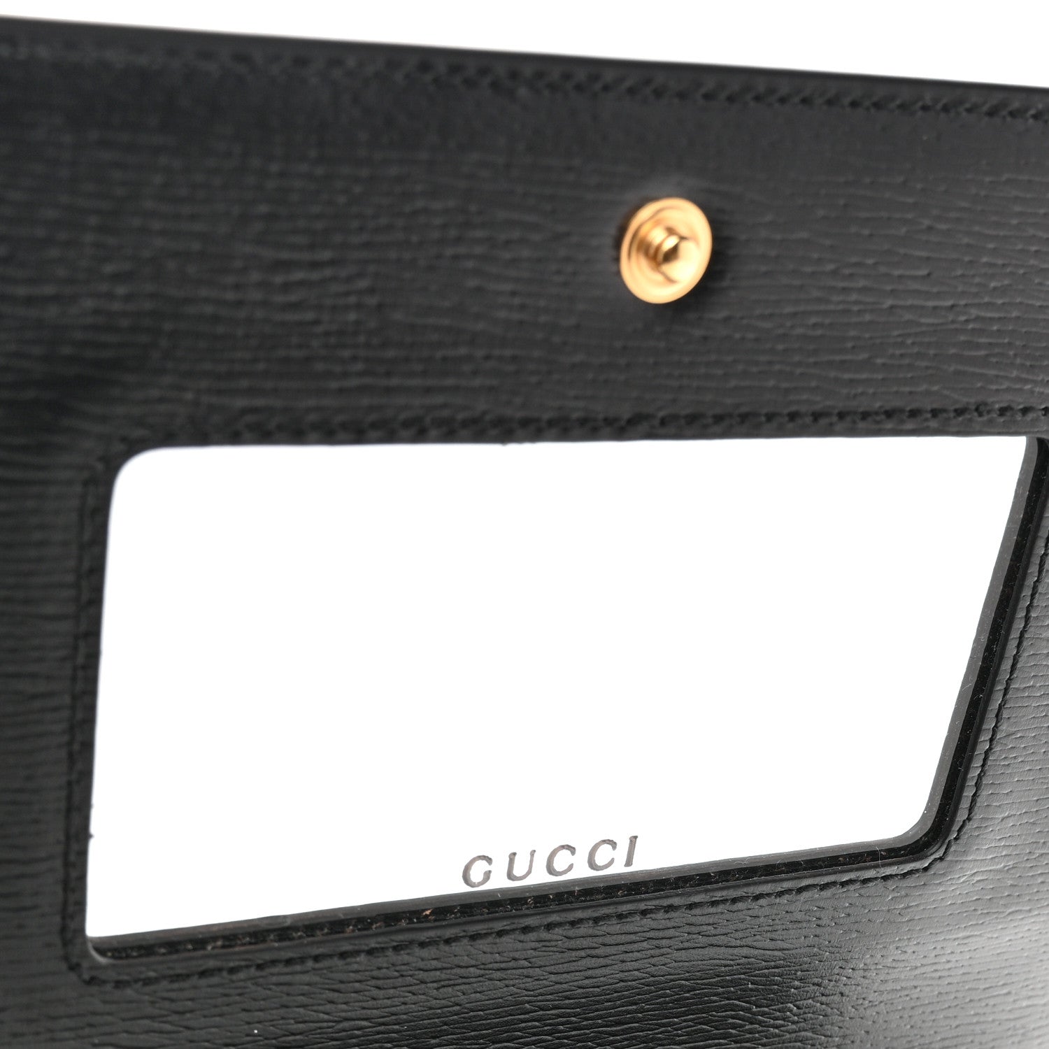 Gucci Textured Calfskin Script Logo Wallet On Chain Black