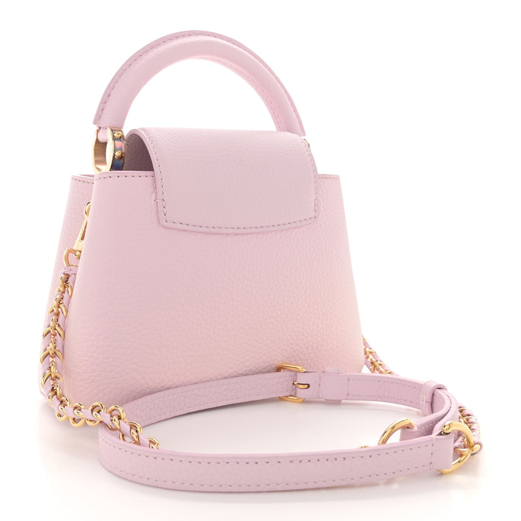 Louis Vuitton Taurillon LV Ski Capucines Mini Pearly Lilac
