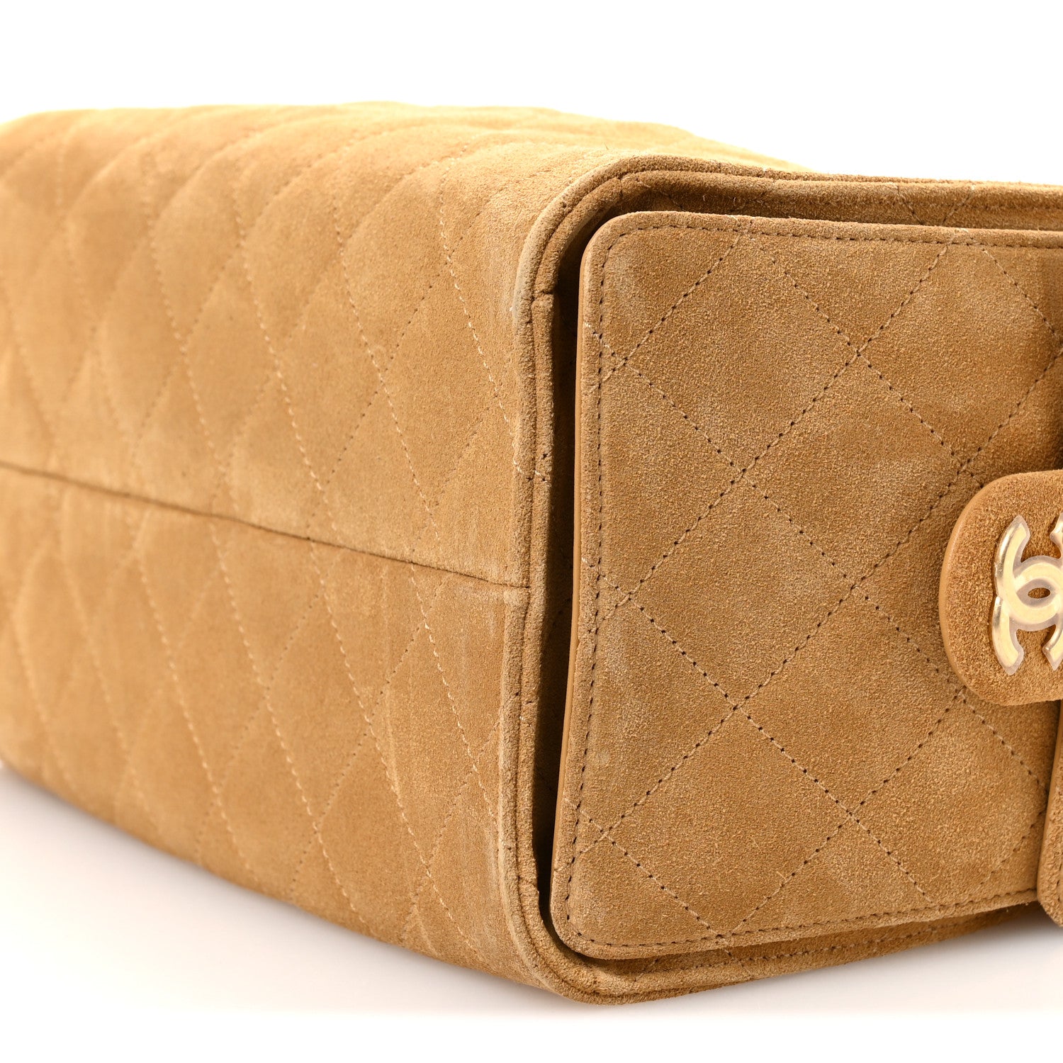 Chanel Suede Quilted Small Chanel 25 Handbag Beige