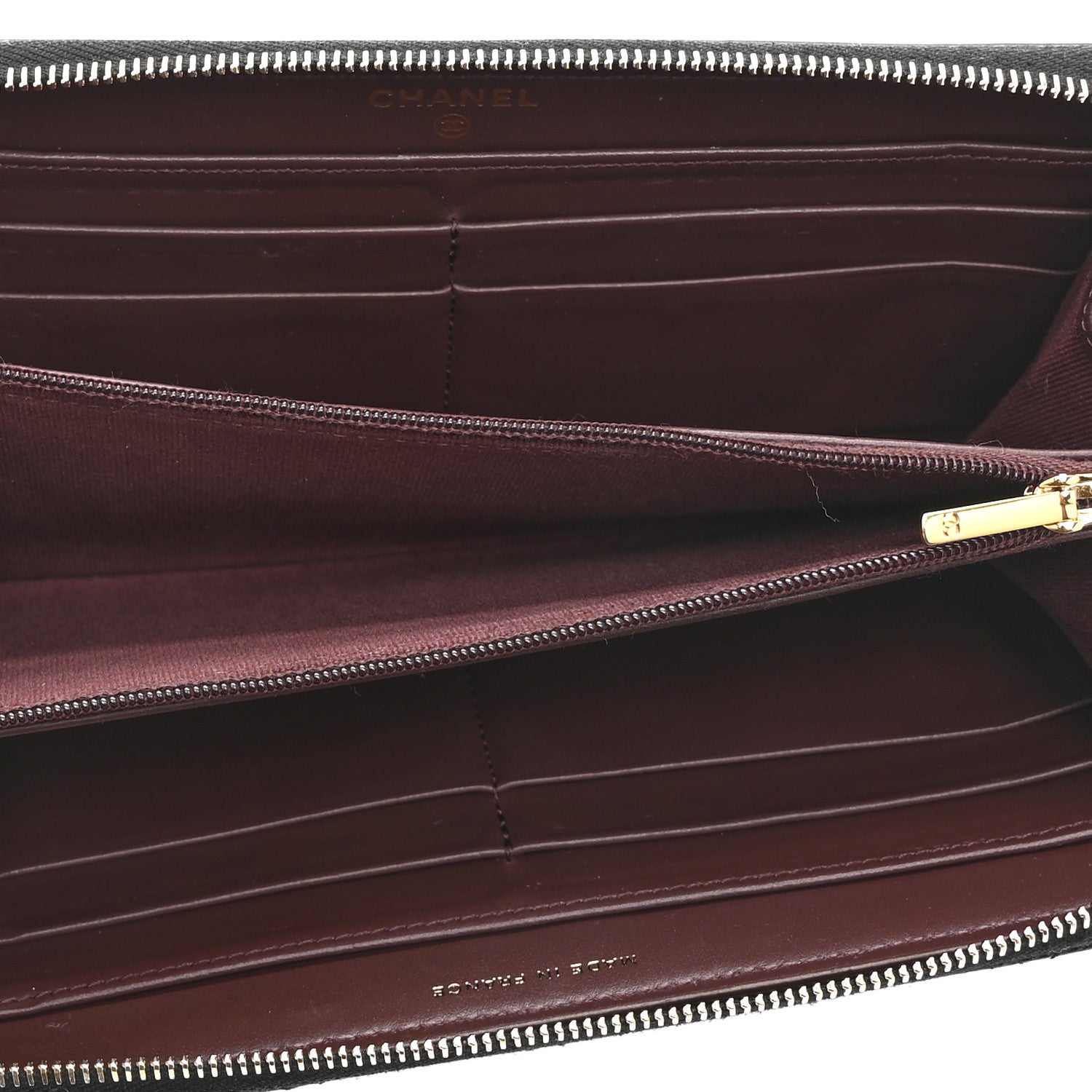 Caviar Quilted Large Gusset Zip Around Wallet Black