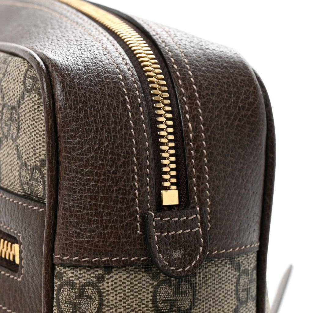Gucci GG Supreme Monogram Web Small Ophidia Shoulder Bag Brown