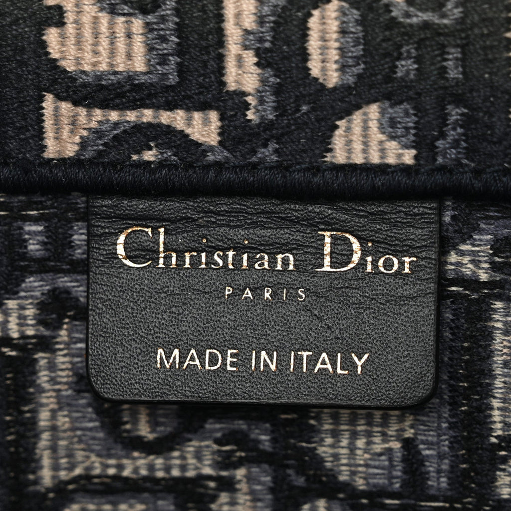 Christian Dior Oblique Medium Book Tote Blue Multicolor