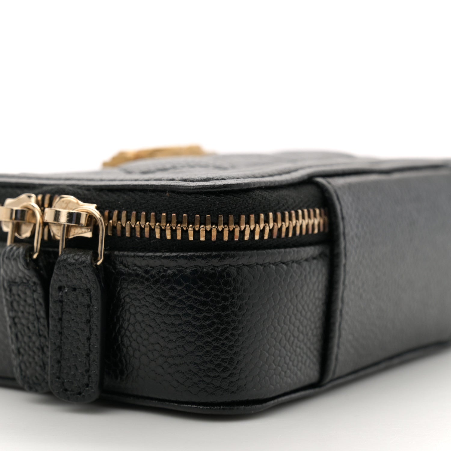 Chanel Caviar Quilted Mini Boy Clutch With Chain Black