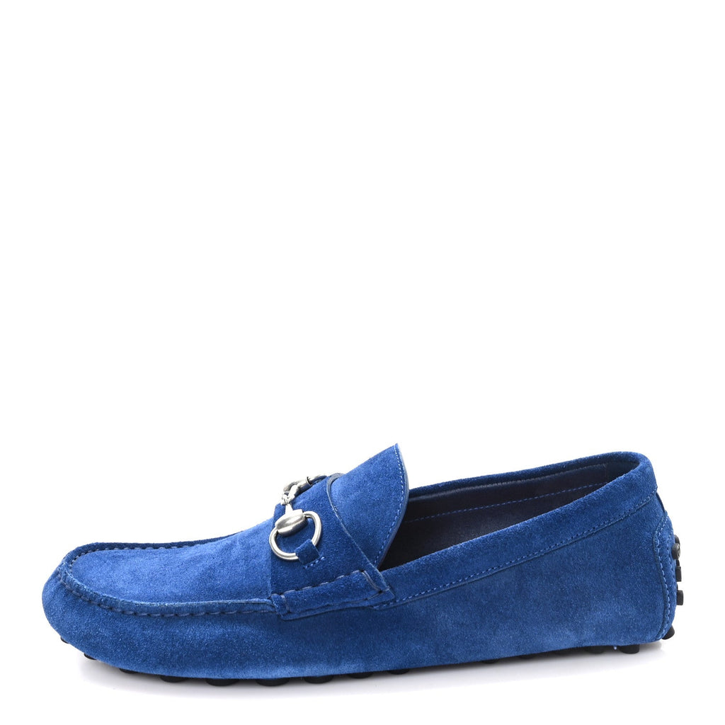 Gucci Suede Mens Horsebit Driver Loafers 7.5 Royale