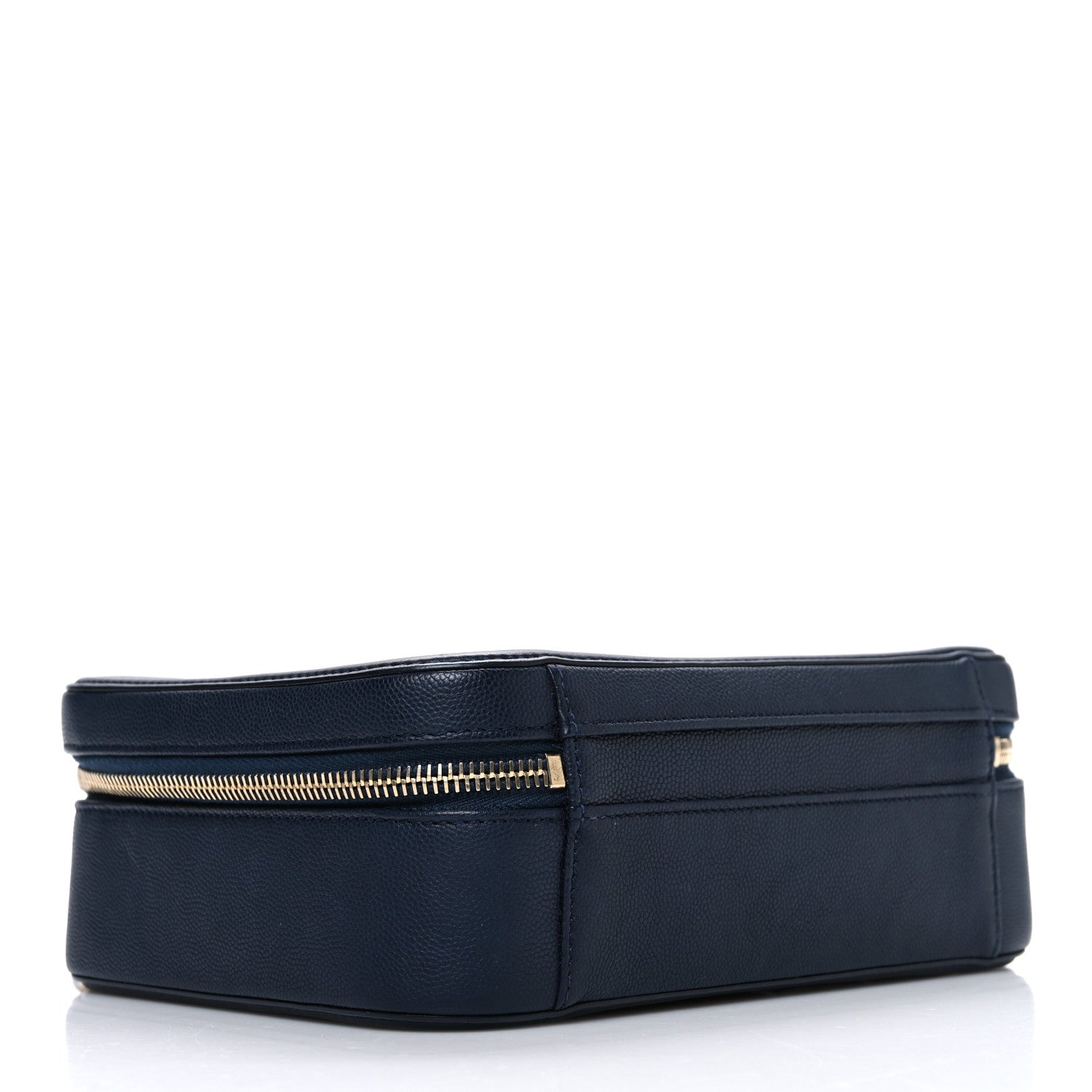 Chanel Caviar Quilted Medium CC Filigree Vanity Case Navy