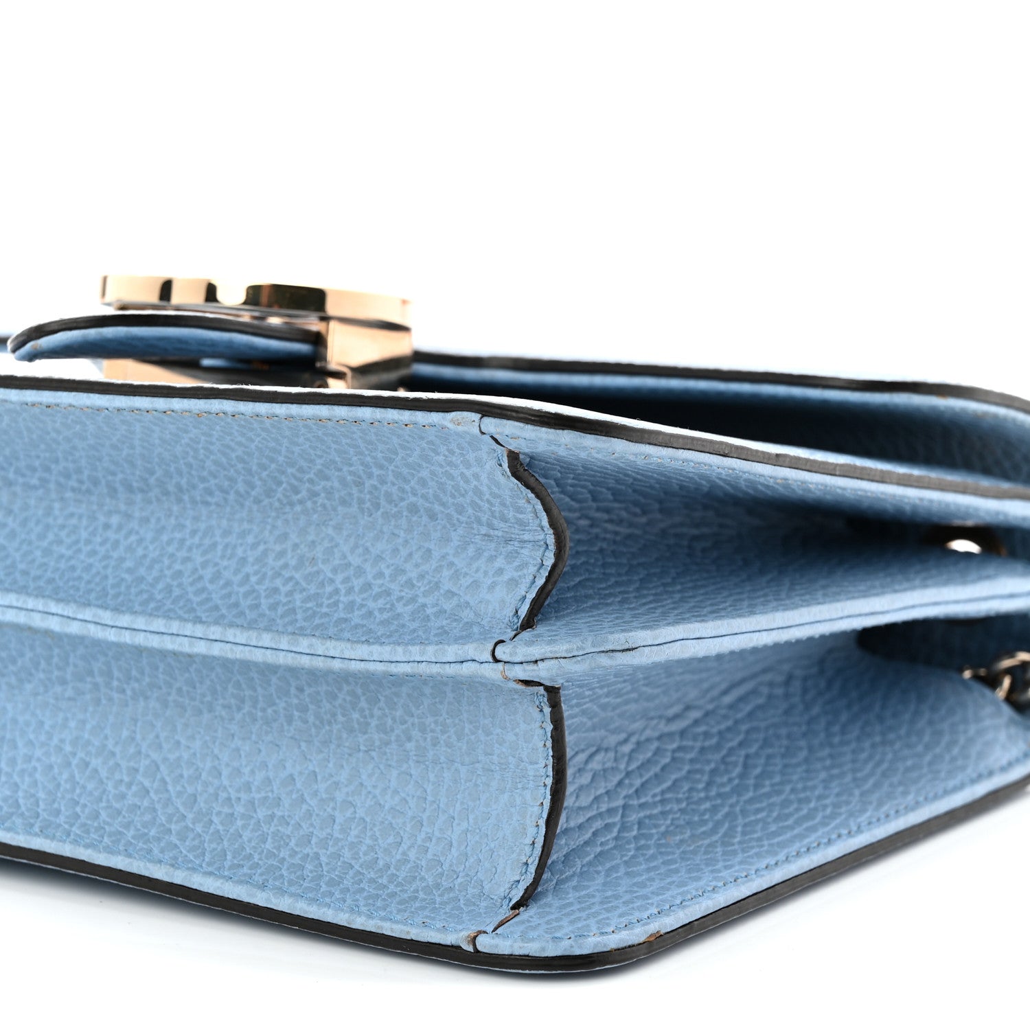 Gucci Dollar Calfskin Small Interlocking G Shoulder Bag Mineral Blue