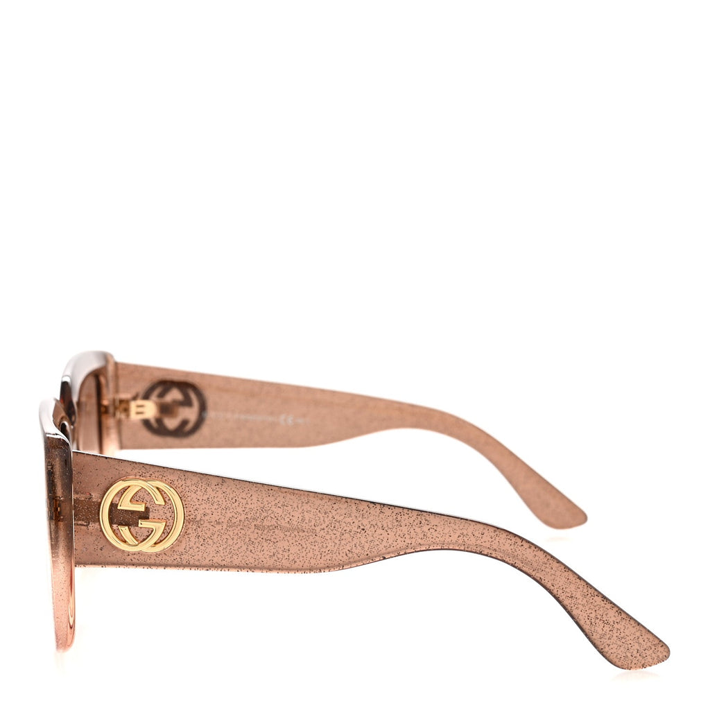 Gucci Glitter Acetate Square Frame Sunglasses GG3814S Brown