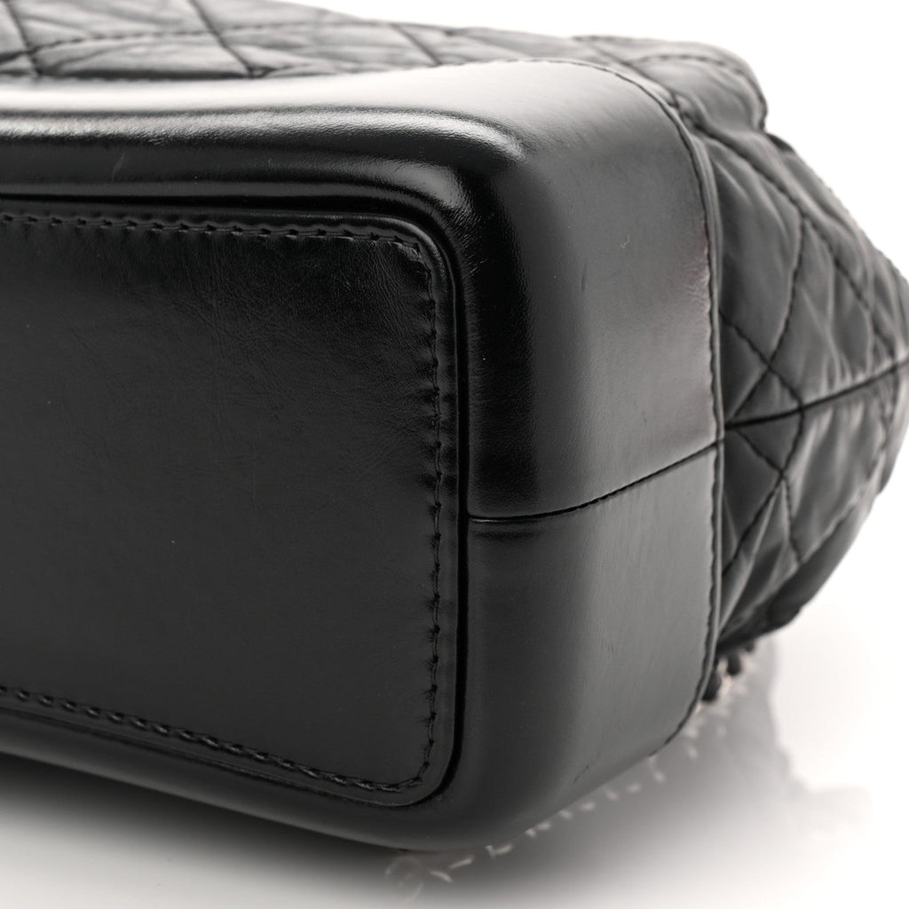 Chanel Aged Calfskin Quilted Small Gabrielle Backpack Black