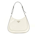 Prada Spazzolato Cleo Adjustable Strap Shoulder Bag White
