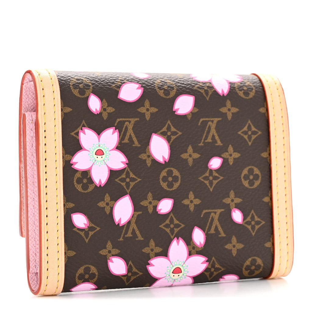 Louis Vuitton LV X TM Monogram Cherry Blossom Victorine Wallet Sakura Brown