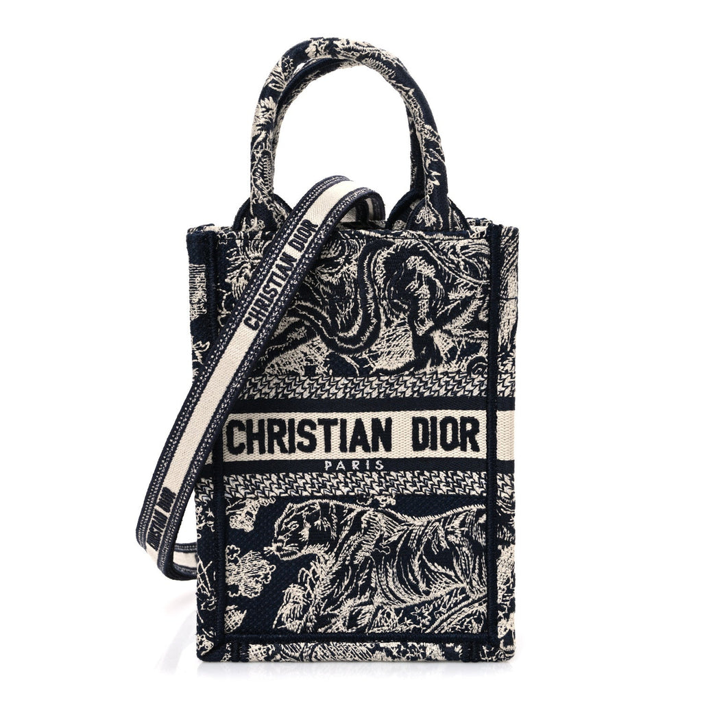 Christian Dior Oblique Mini Book Tote Phone Bag Blue