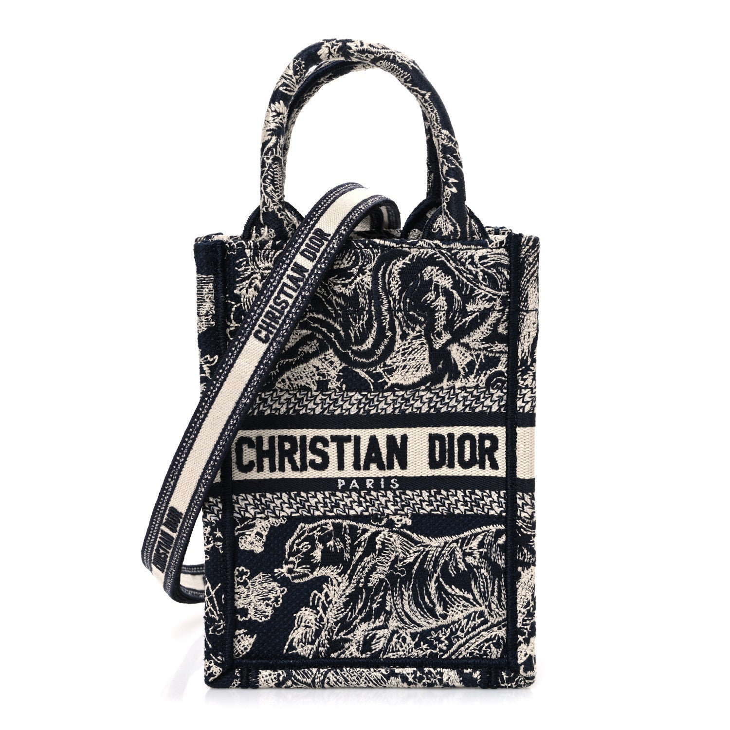 Christian Dior Oblique Mini Book Tote Phone Bag Blue