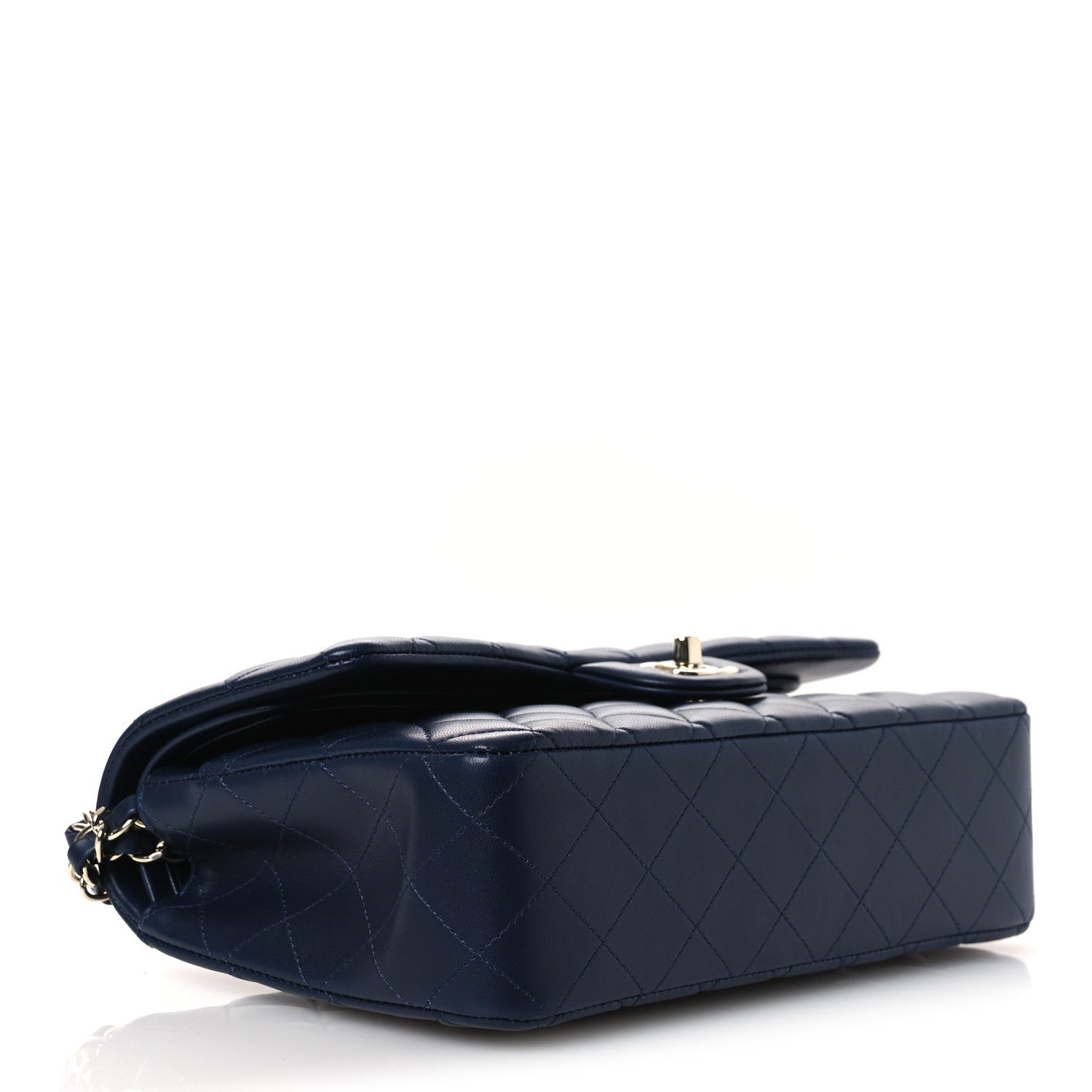 Chanel Lambskin Quilted Medium Double Flap Navy