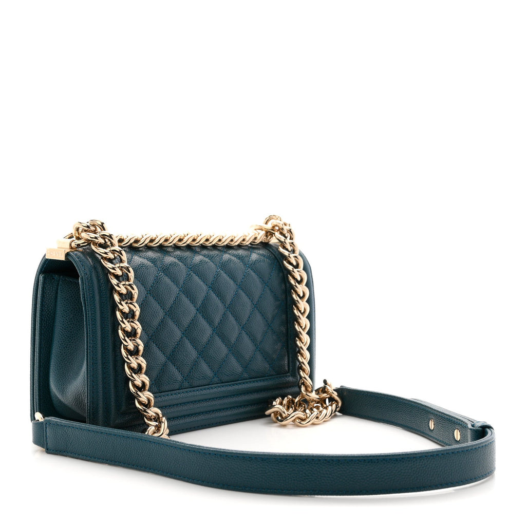 Chanel Caviar Quilted Small Boy Flap Dark Blue