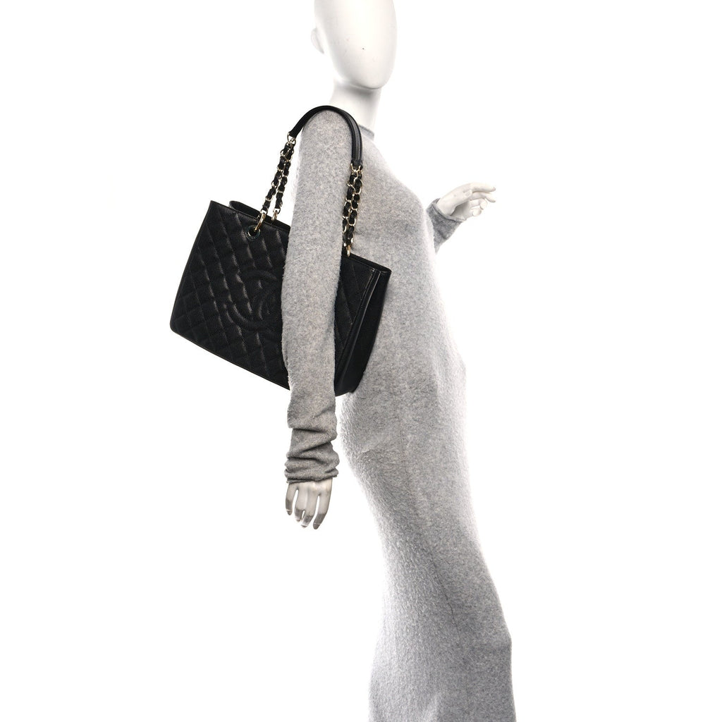 Chanel Caviar Quilted Grand Shopping Tote GST Black