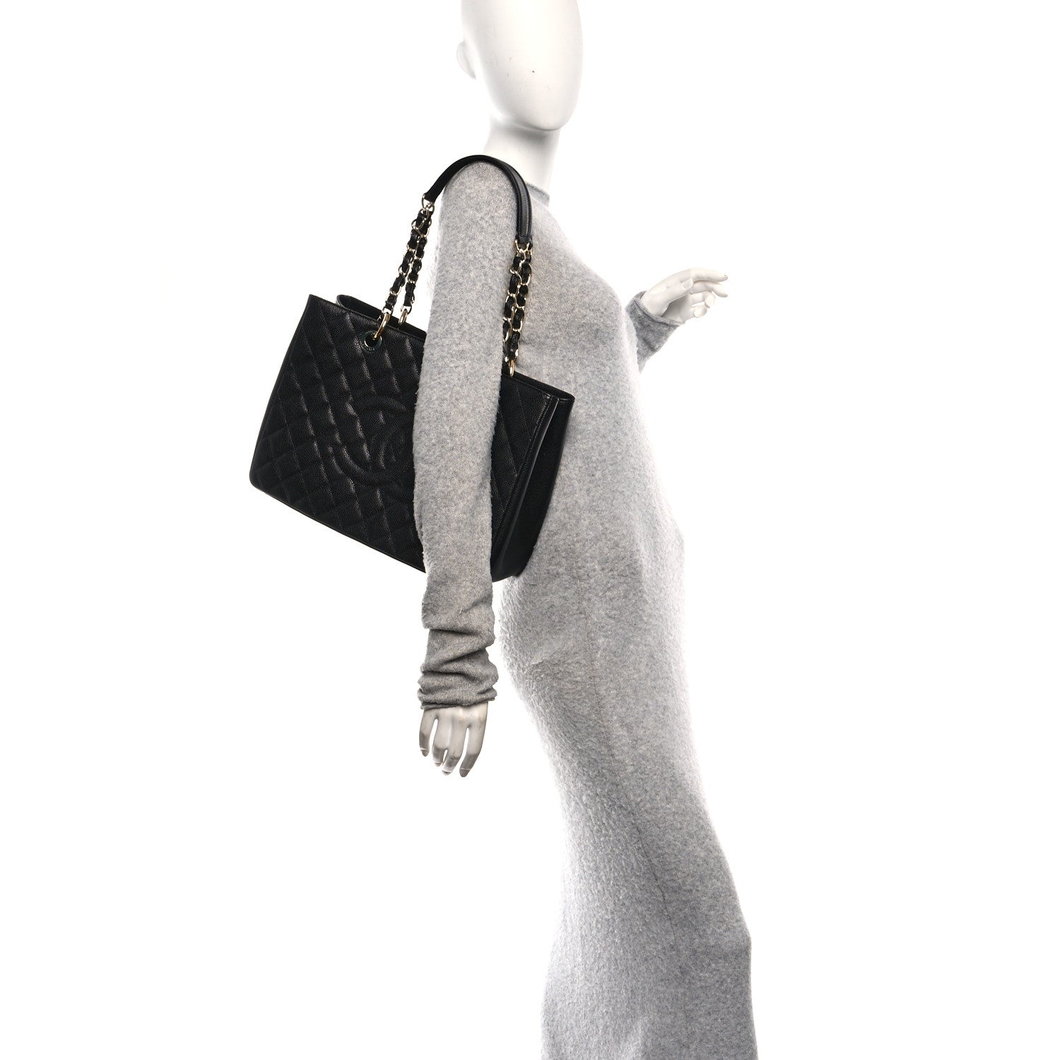 Chanel Caviar Quilted Grand Shopping Tote GST Black