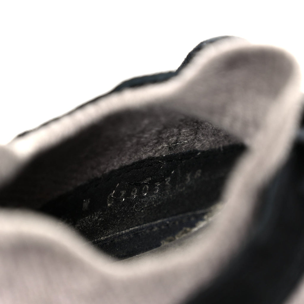 Fabric Suede Calfskin CC Sneakers 38 Gray Black