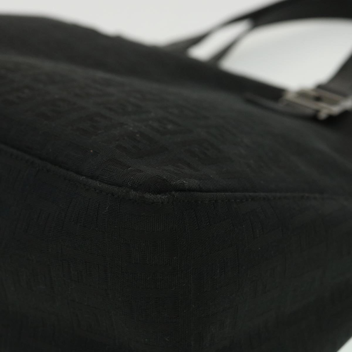 FENDI Zucchino Canvas Hand Bag Black  ac1348