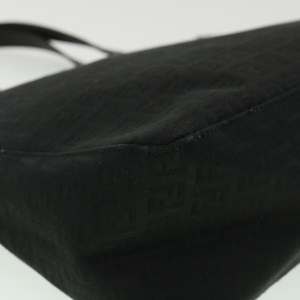 FENDI Zucchino Canvas Hand Bag Black  ac1348