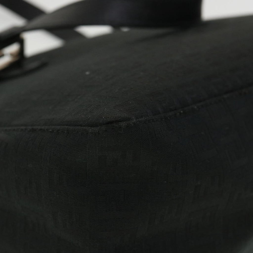 FENDI Zucchino Canvas Hand Bag Black  ac1348