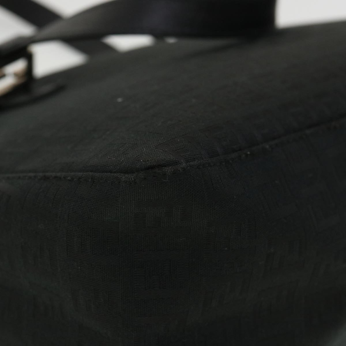 FENDI Zucchino Canvas Hand Bag Black Auth ac1348