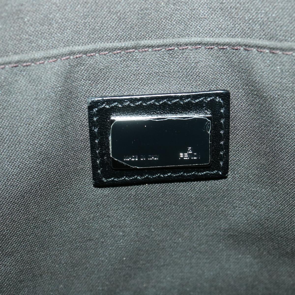 FENDI Zucchino Canvas Hand Bag Black  ac1348