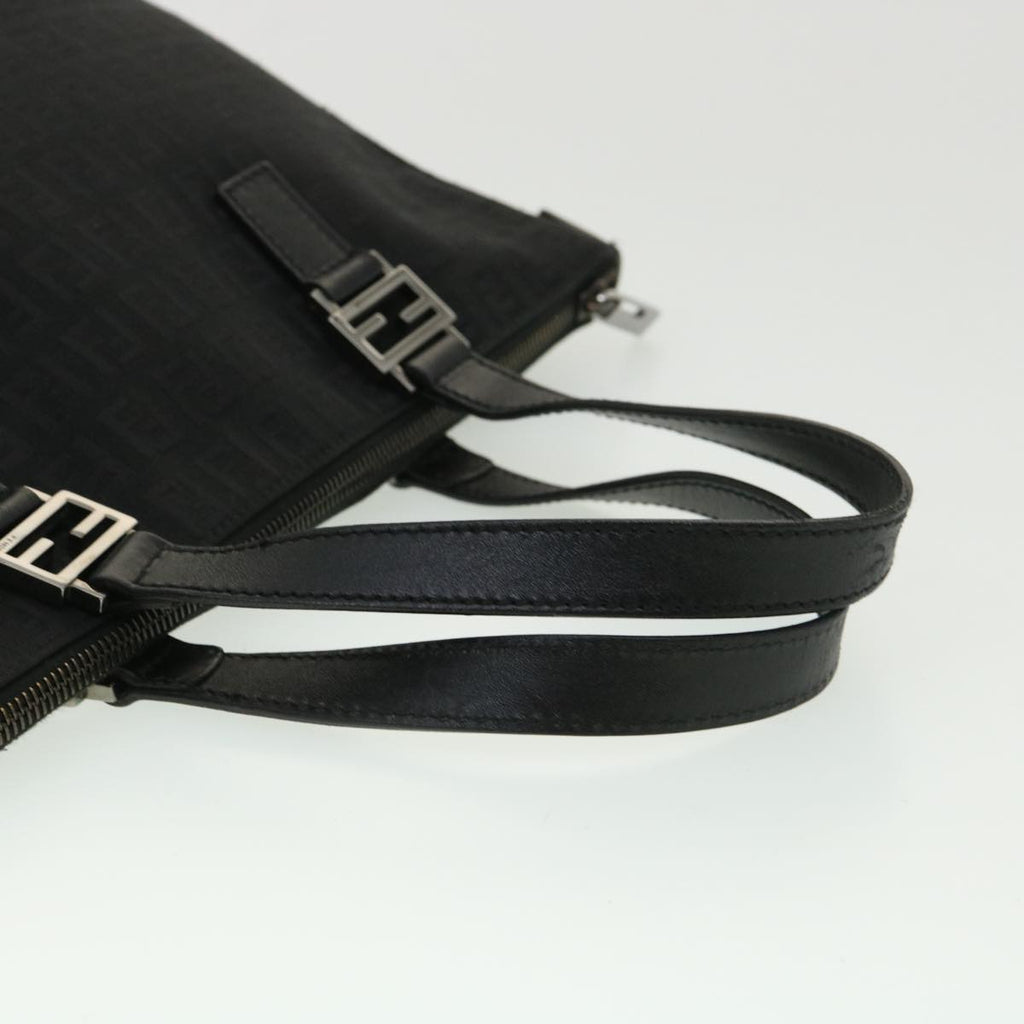 FENDI Zucchino Canvas Hand Bag Black Auth ac1348
