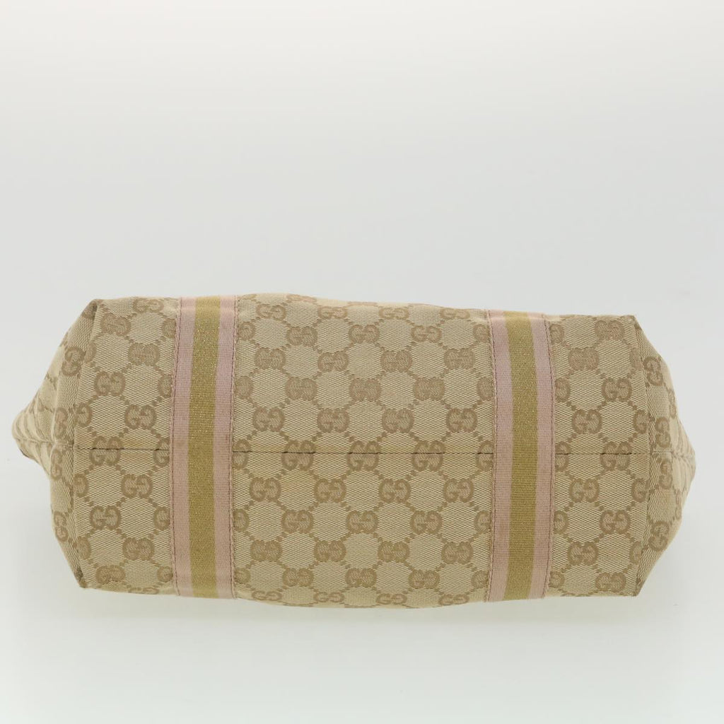 GUCCI GG Canvas Tote Bag Beige Gold 137396  ac1626