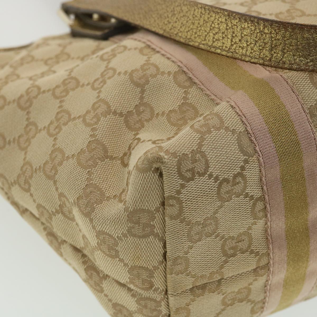 GUCCI GG Canvas Tote Bag Beige Gold 137396  ac1626