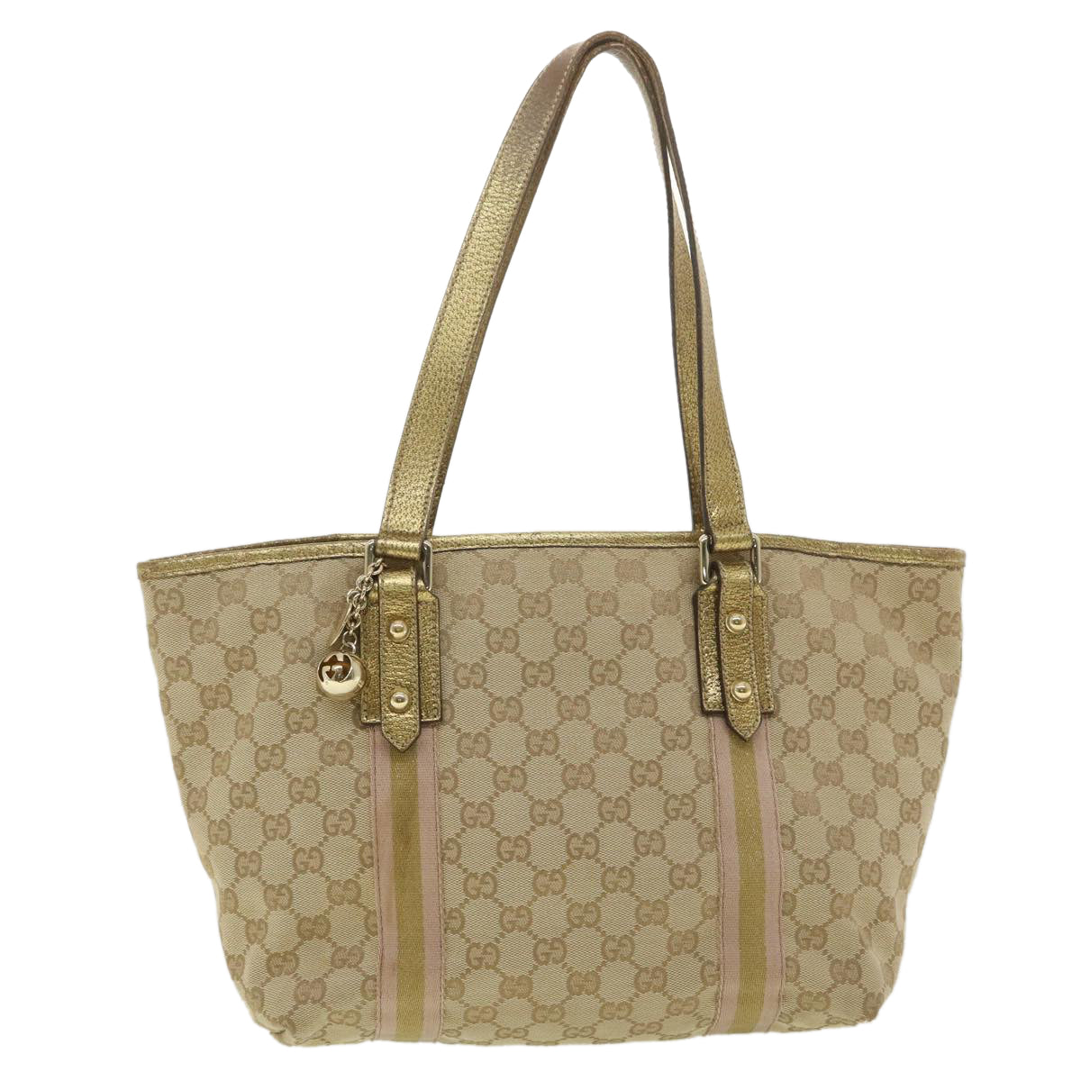 GUCCI GG Canvas Tote Bag Beige Gold 137396  ac1626