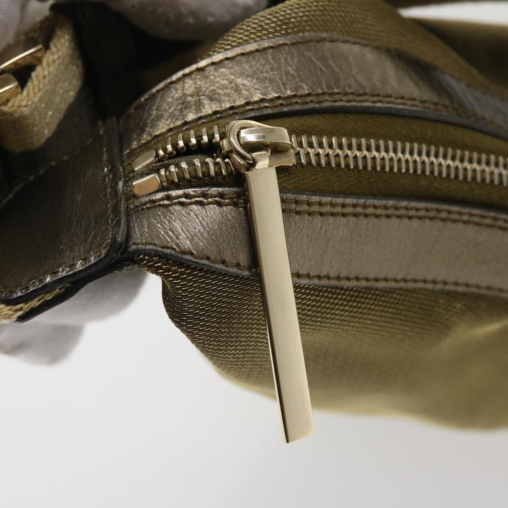 GUCCI Sherry Line Shoulder Bag Canvas Gold  ac1764