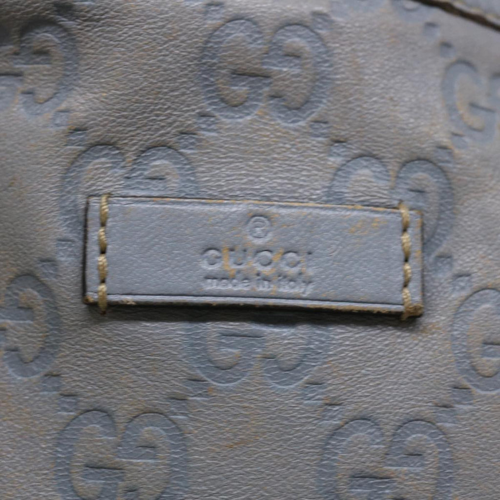 GUCCI GG Canvas Shoulder Bag Leather Light Blue 197953  ac1765