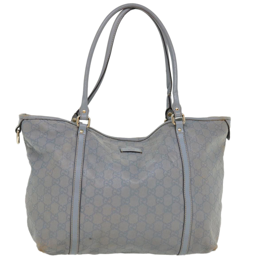 GUCCI GG Canvas Shoulder Bag Leather Light Blue 197953  ac1765