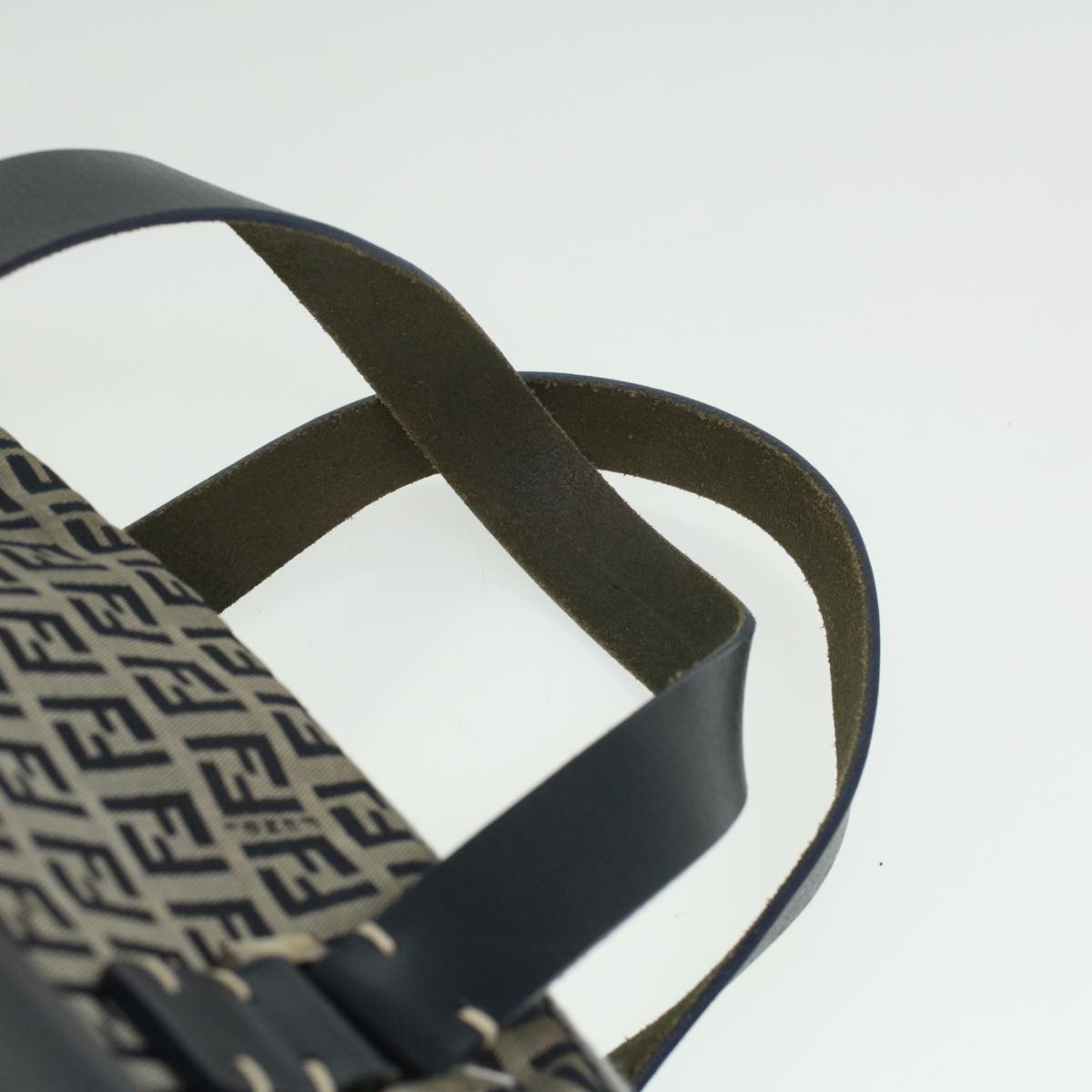 FENDI Zucchino Canvas Hand Bag Navy 71-16533-0-012  ac1835