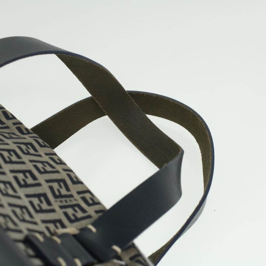 FENDI Zucchino Canvas Hand Bag Navy 71-16533-0-012 Auth ac1835