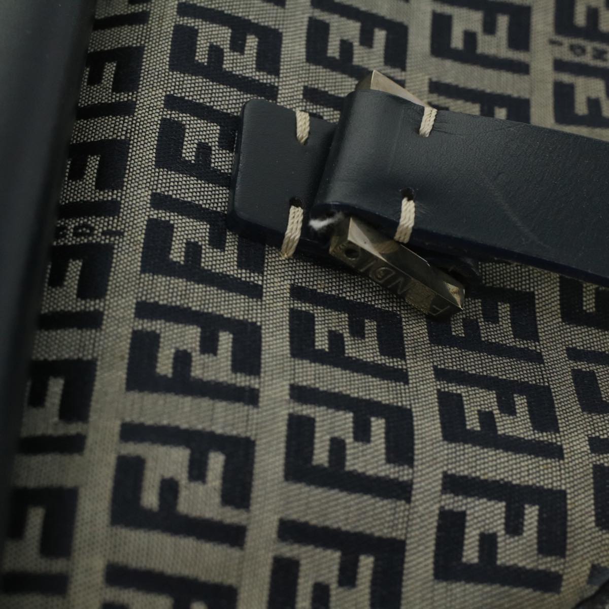 FENDI Zucchino Canvas Hand Bag Navy 71-16533-0-012  ac1835