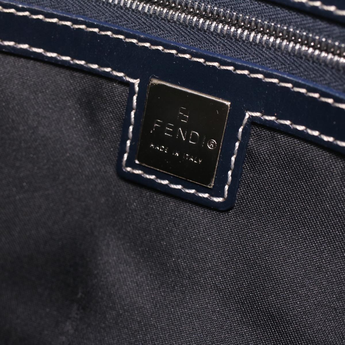 FENDI Zucchino Canvas Hand Bag Navy 71-16533-0-012  ac1835