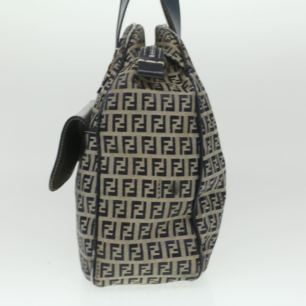 FENDI Zucchino Canvas Hand Bag Navy 71-16533-0-012  ac1835