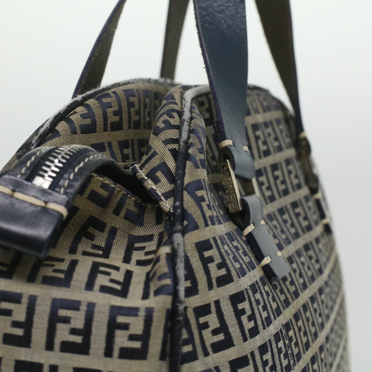 FENDI Zucchino Canvas Hand Bag Navy 71-16533-0-012  ac1835