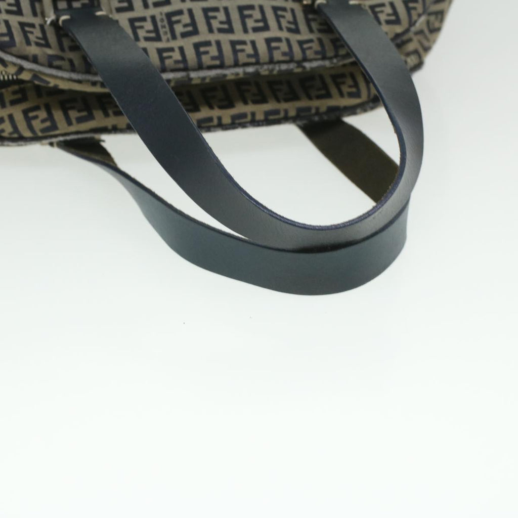 FENDI Zucchino Canvas Hand Bag Navy 71-16533-0-012 Auth ac1835