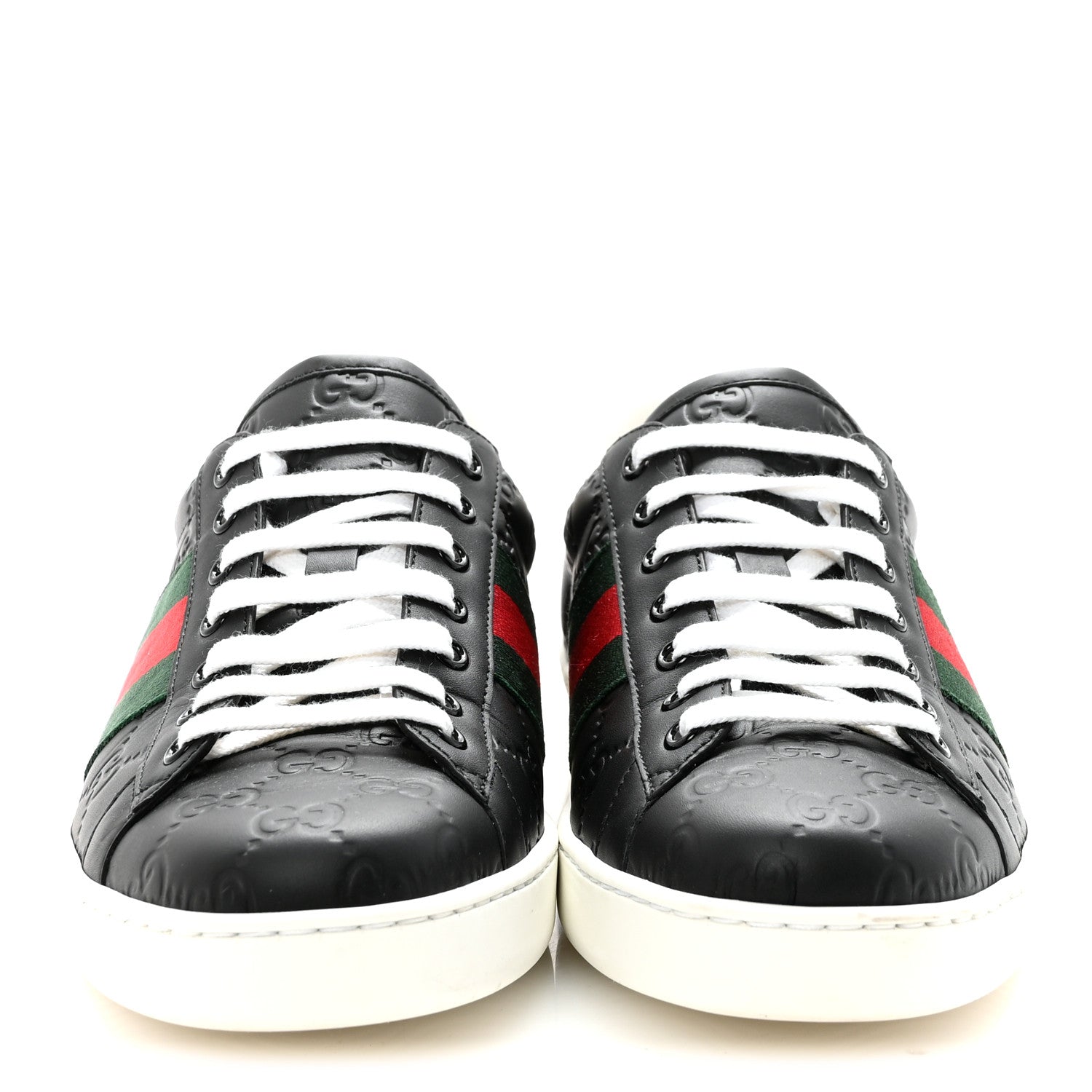 Gucci Guccissima Signature Web Mens Ace Sneakers 8.5 Black
