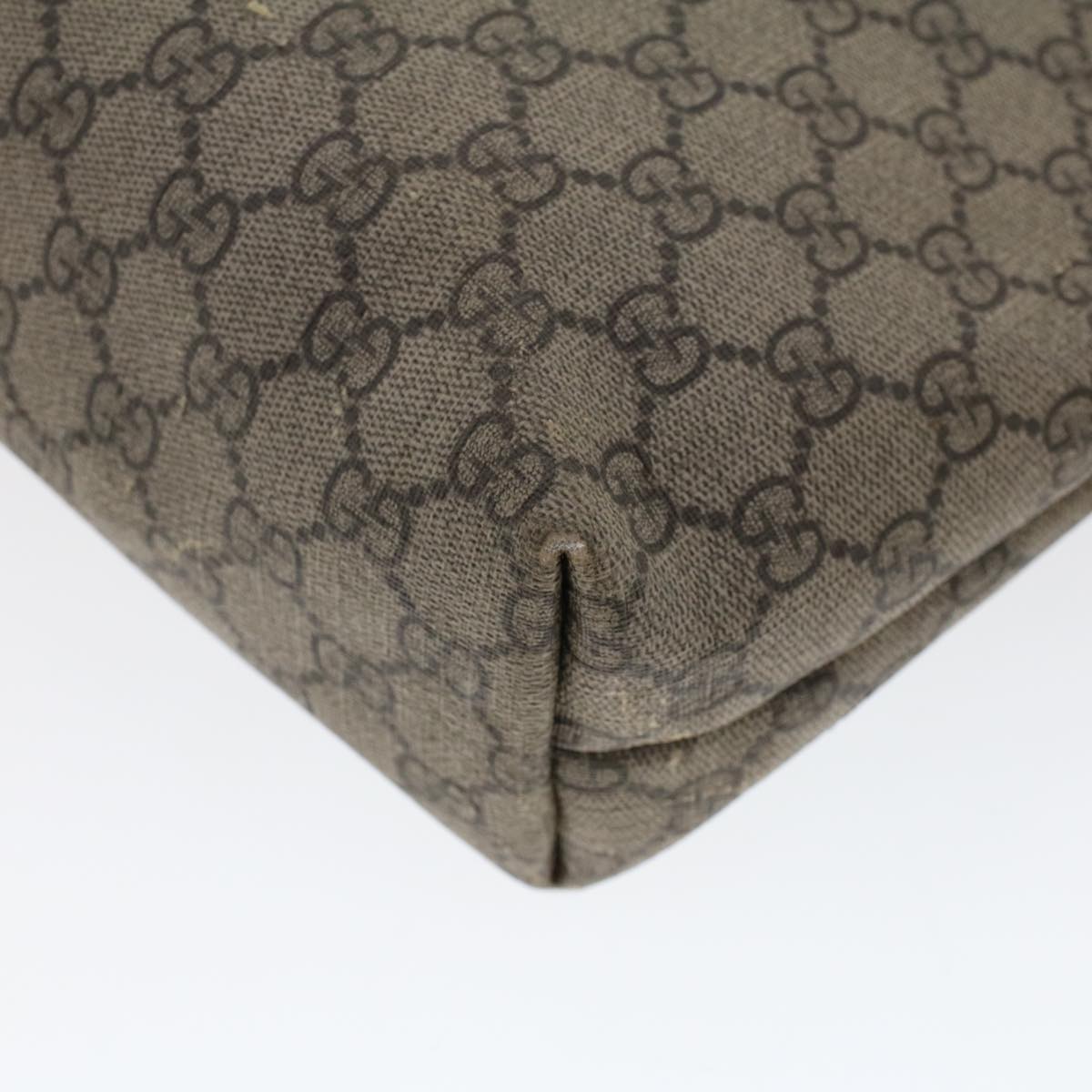 GUCCI GG Canvas Tote Bag PVC Leather Beige 211138  ac1991