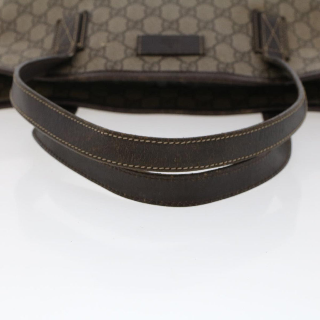 GUCCI GG Canvas Tote Bag PVC Leather Beige 211138  ac1991