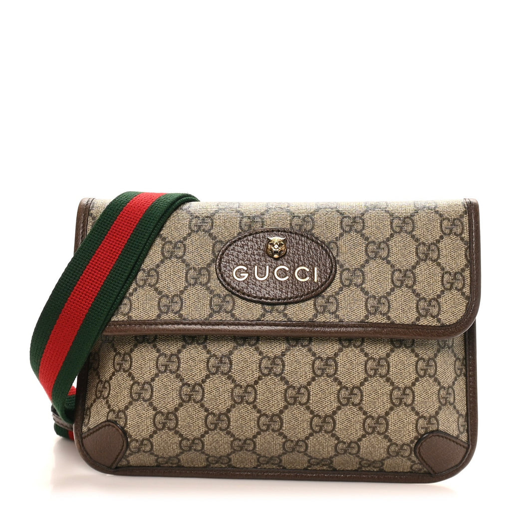 Gucci GG Supreme Monogram Neo Vintage Web Belt Bag Brown
